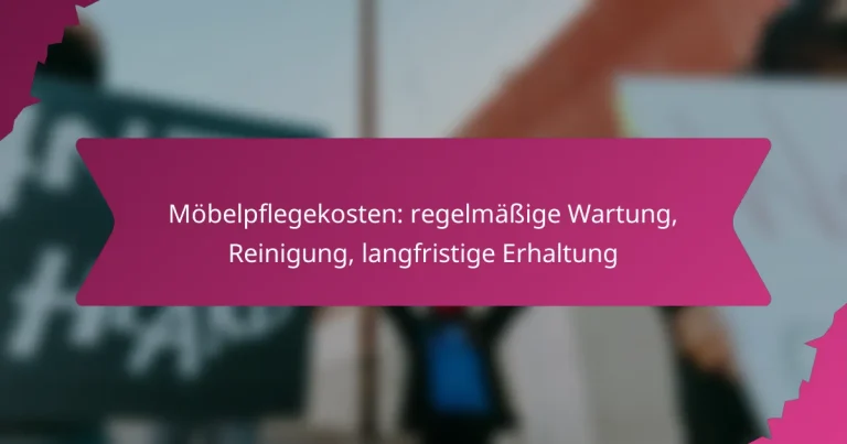 Möbelpflegekosten: regelmäßige Wartung, Reinigung, langfristige Erhaltung