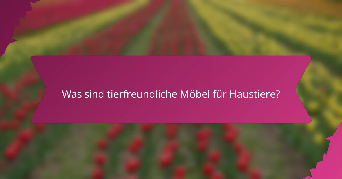Was sind tierfreundliche Möbel für Haustiere?