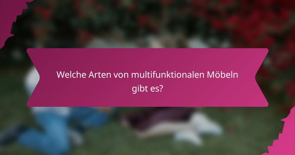 Welche Arten von multifunktionalen Möbeln gibt es?