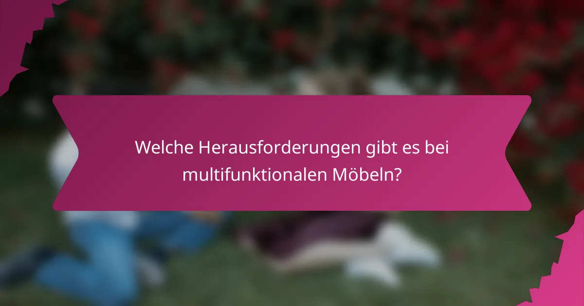 Welche Herausforderungen gibt es bei multifunktionalen Möbeln?