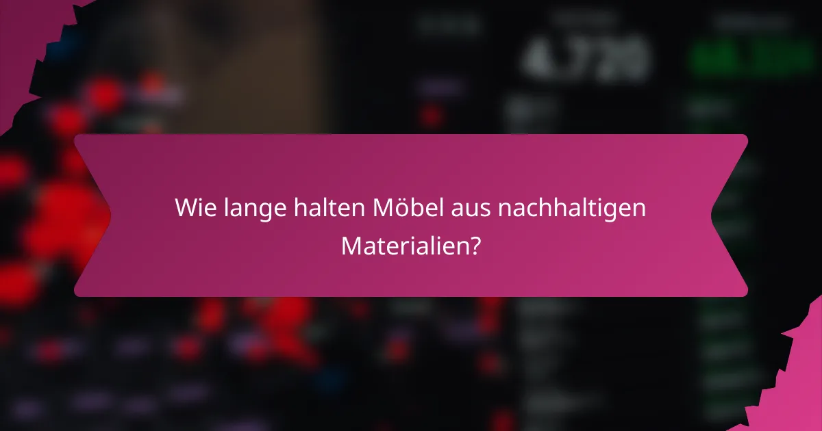 Wie lange halten Möbel aus nachhaltigen Materialien?