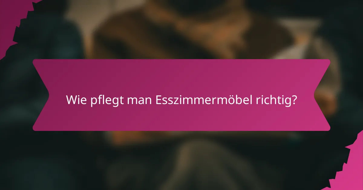 Wie pflegt man Esszimmermöbel richtig?